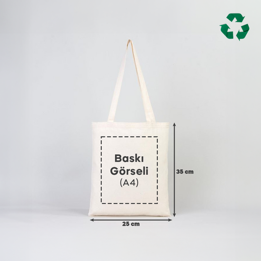 Baskılı Ham Bez Çanta 25x35cm